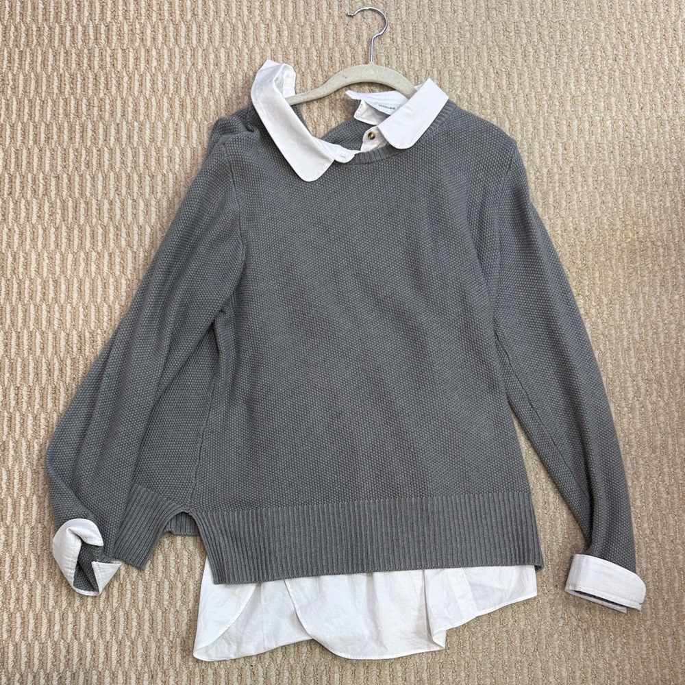 Seraphine Nursing/Maternity Sweater with White Collar